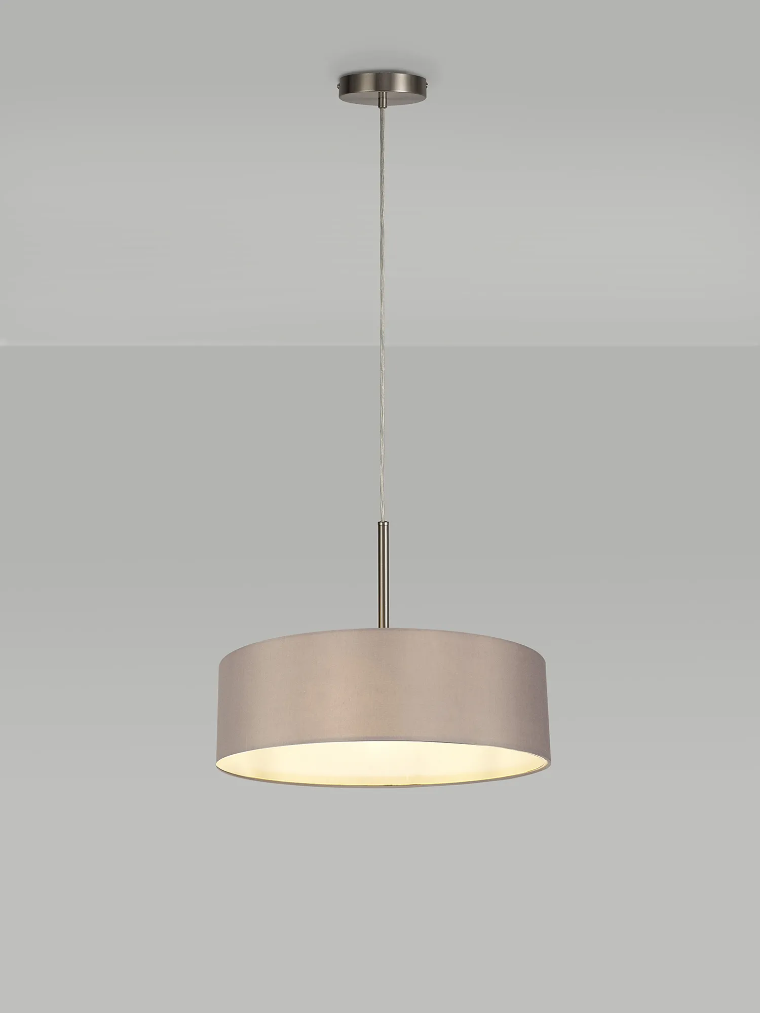 Baymont 45cm 5 Light Pendant Satin Nickel, Grey DK0762  Deco Baymont SN GR